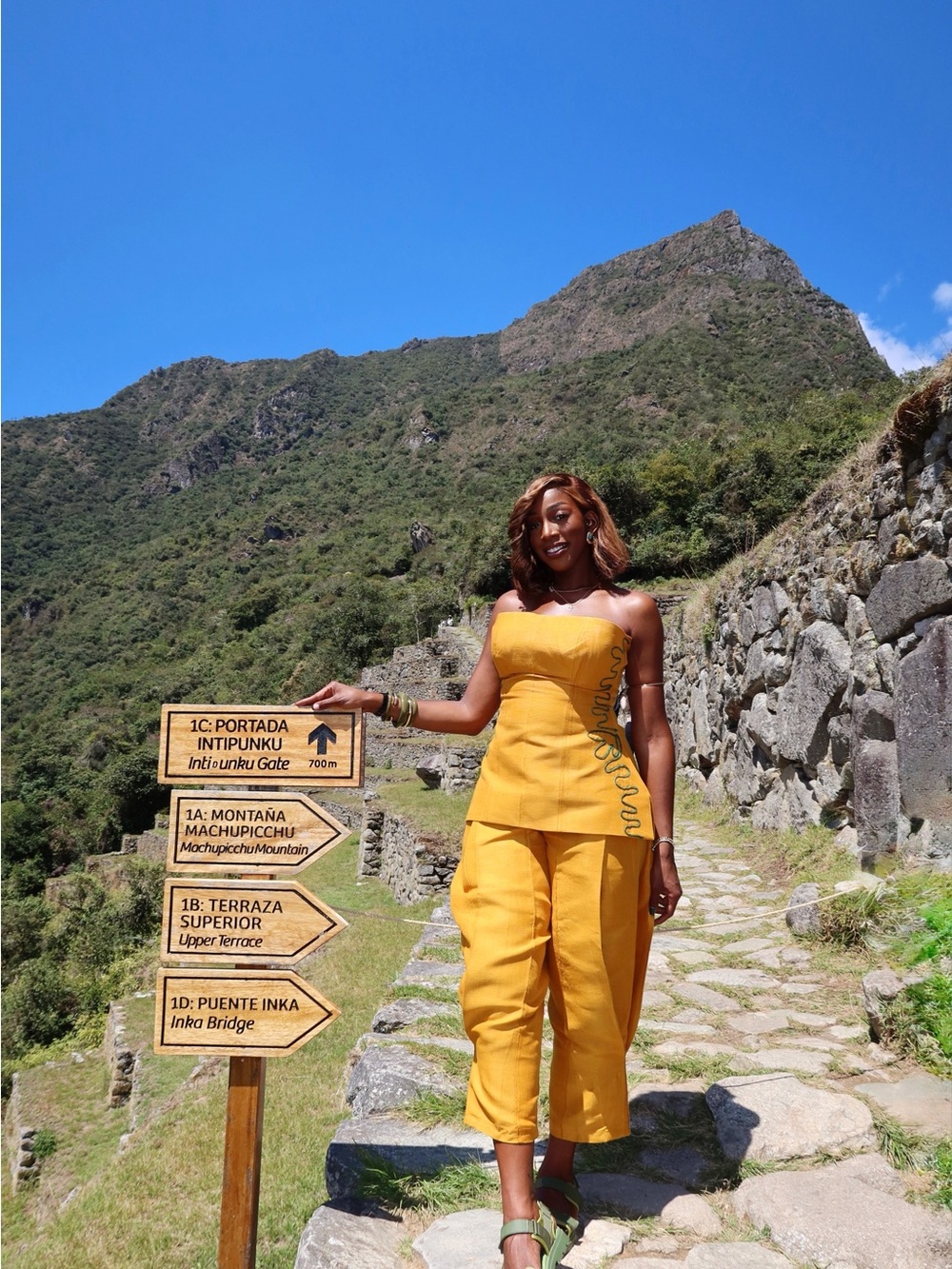 KNANFE Mustard Strapless 2-Piece Pant Set | UK 14 | Worn Once - Picture 5 of 8